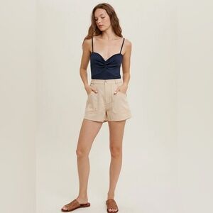 Wishlist Apparel Women's Zip Closure Linen Blend Shorts